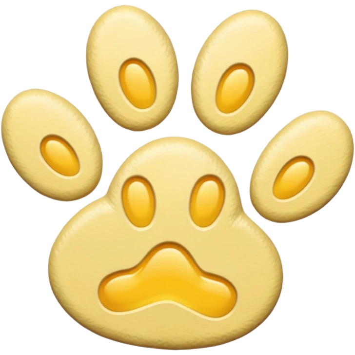 a pastel yellow pawprint emoji