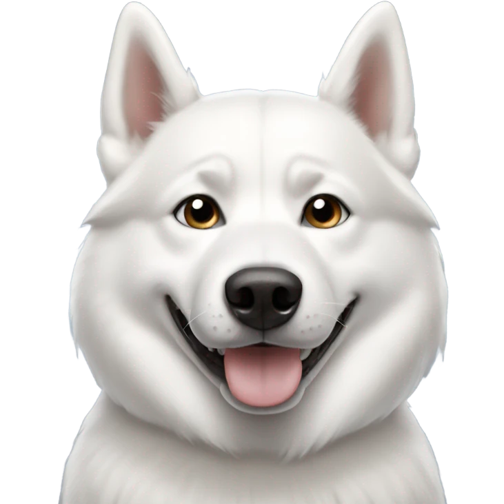 White husky with AirPod max emoji