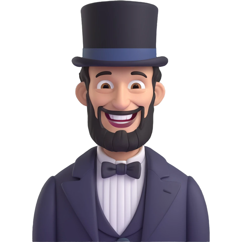 Thrall from World of Warcraft dressed as Abraham Lincoln laughing emoji