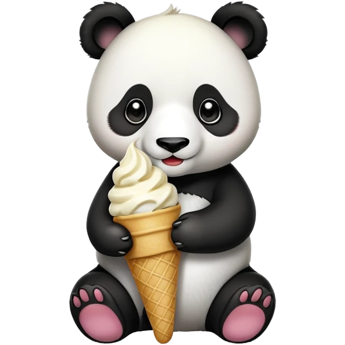 Panda eating ice cream emoji