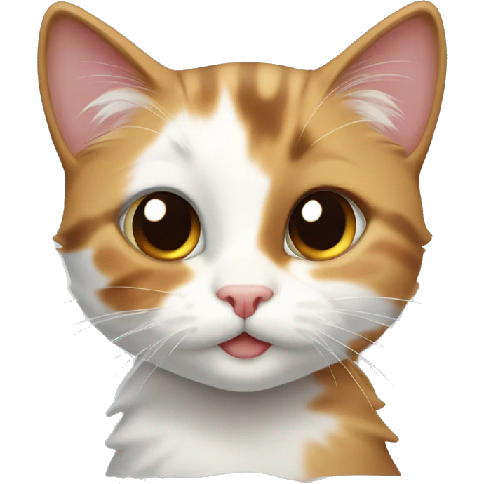 Calico kitten with winky face emoji