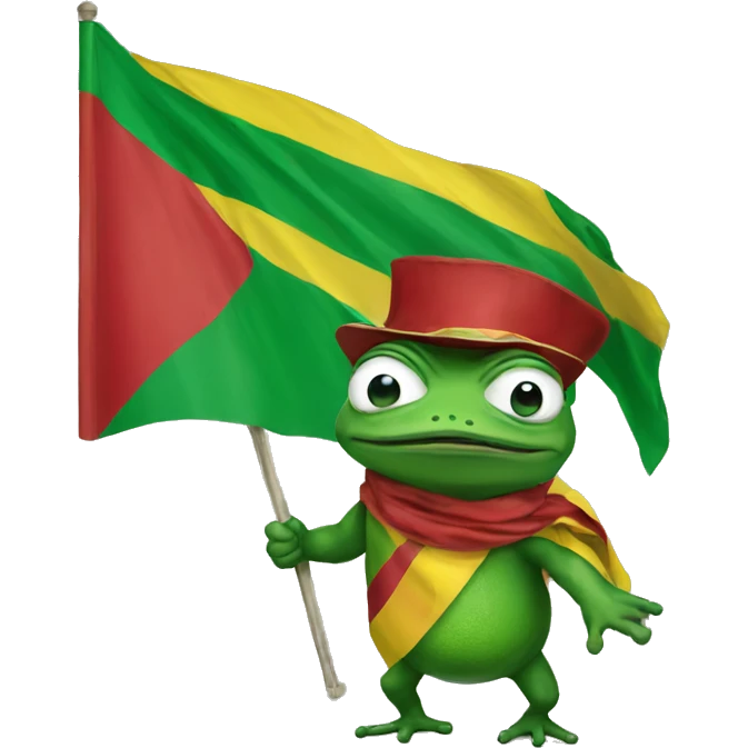 pepe the frog holding flag of Lithuania emoji