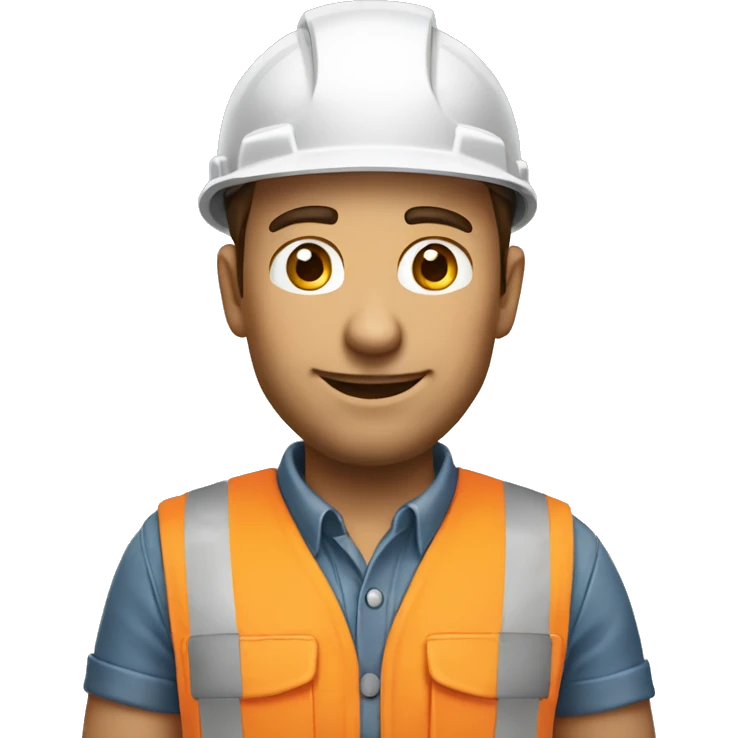 generate realistic icon of construction man dressed in work clothes emoji
