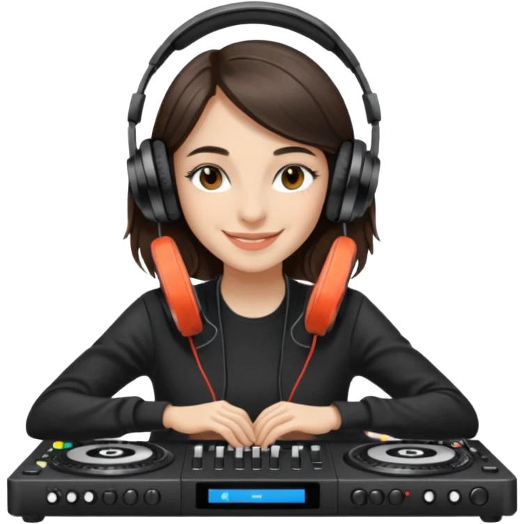 Amelie Lens with DJ table emoji
