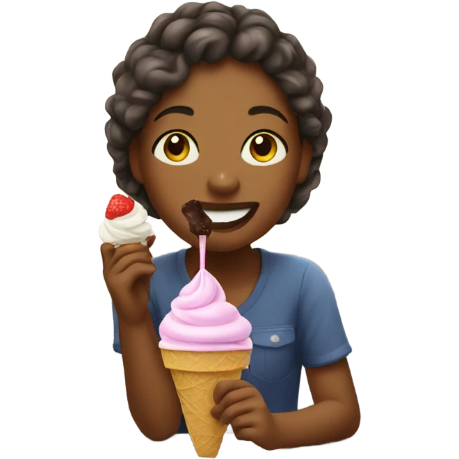 girl enjoying ice cream outdoors emoji