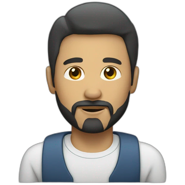 man with goatee in wheelchair emoji