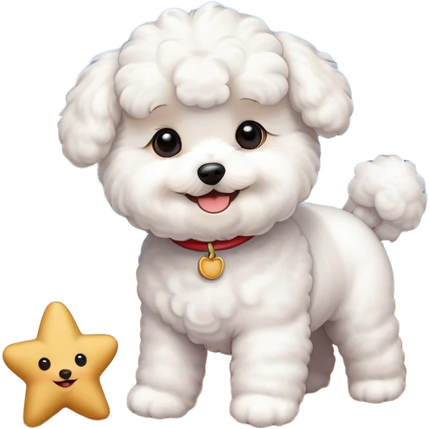 立耳比熊在海边和星星玩耍 emoji