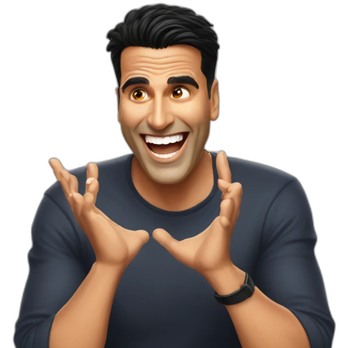akshay Kumar with laughing tears emoji