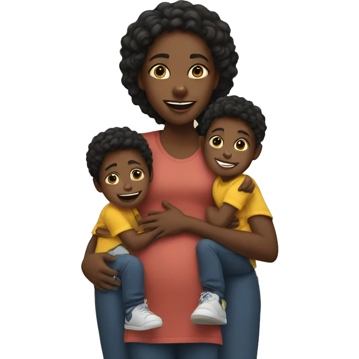 black girl with two sons emoji