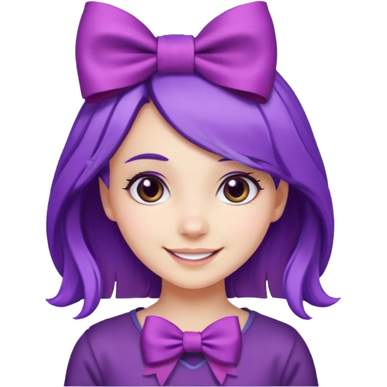 purple long haired girl with bow emoji