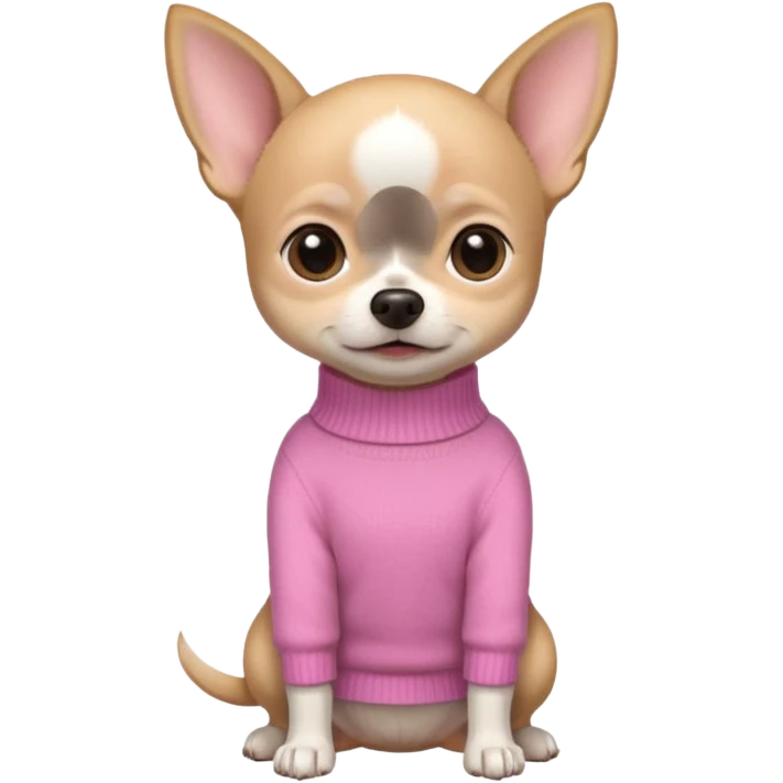 chihuahua with a pink sweater emoji