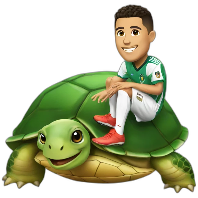 Ronaldo on a turtle emoji