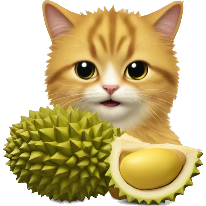 Durian with ginger cat emoji