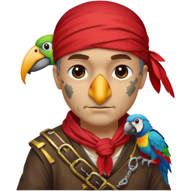 pirate and parrot emoji