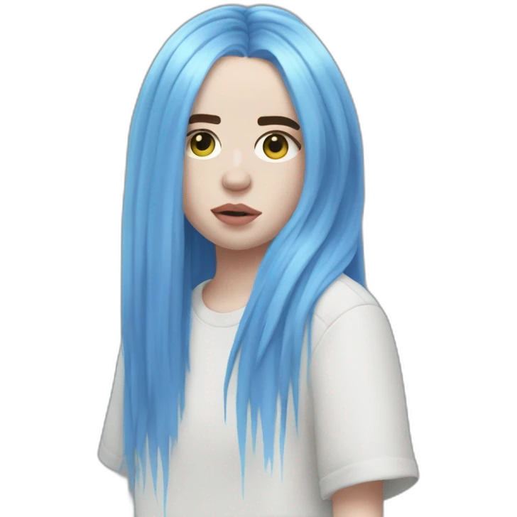 Billie eilish cheveux bleu emoji