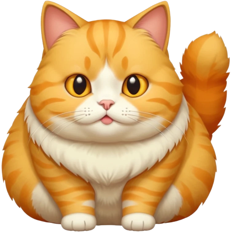 cute yellow fat cat whole body emoji