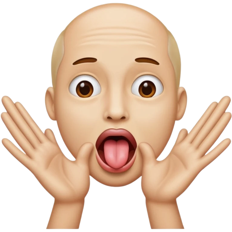 A toung sticking out with two hands going out  emoji