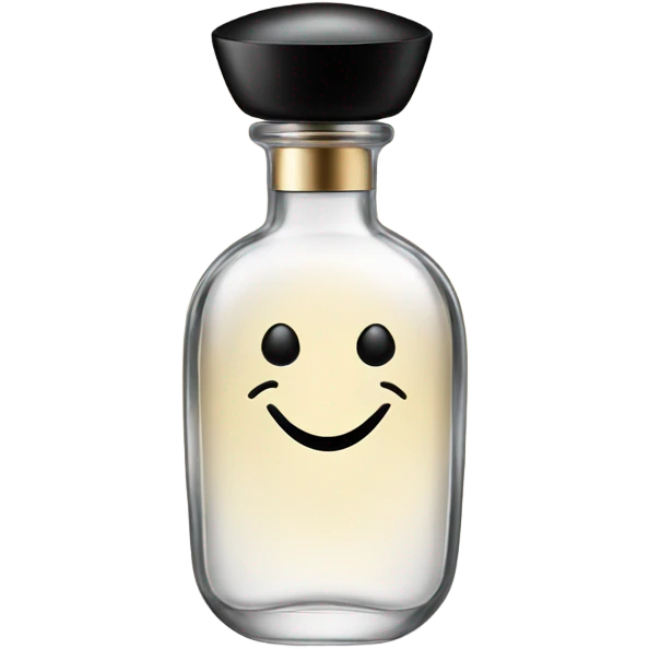 smiling perfume with black cap emoji