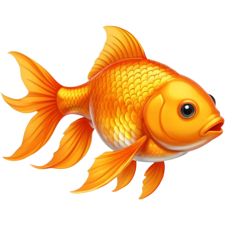 Goldfish with orange body and flowing tail emoji