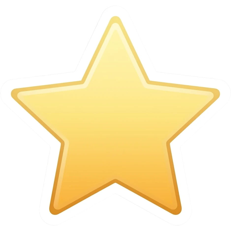 minimal yellow star sticker, elegant thin stroke, pastel tones, clean vector design, no background, modern aesthetic, 8k emoji