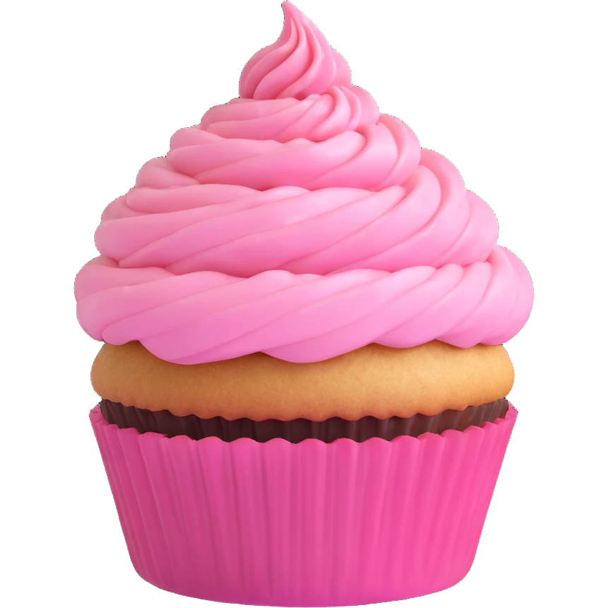 cupcake with pink icing emoji