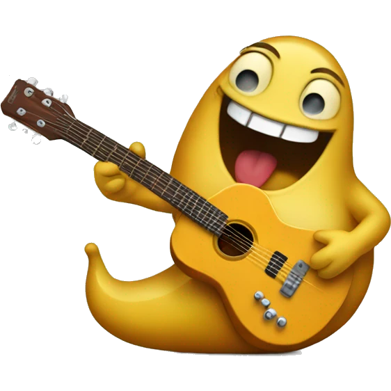 Happy slug playing guitar emoji