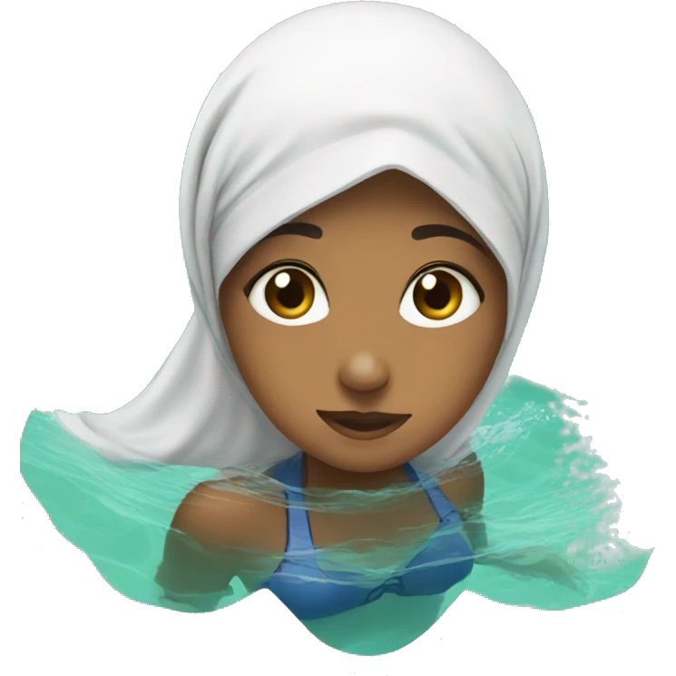 Muslim girl swimming  emoji