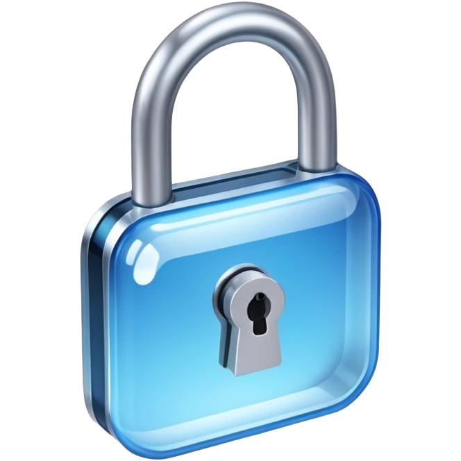 glassmorphic blue lock emoji