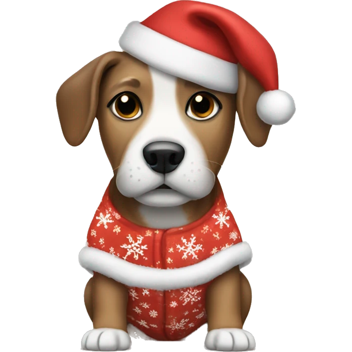 Dog with Christmas pajamas  emoji