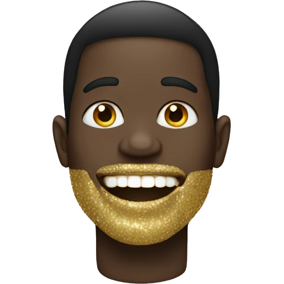 Black man with gold and Diamond teeth emoji