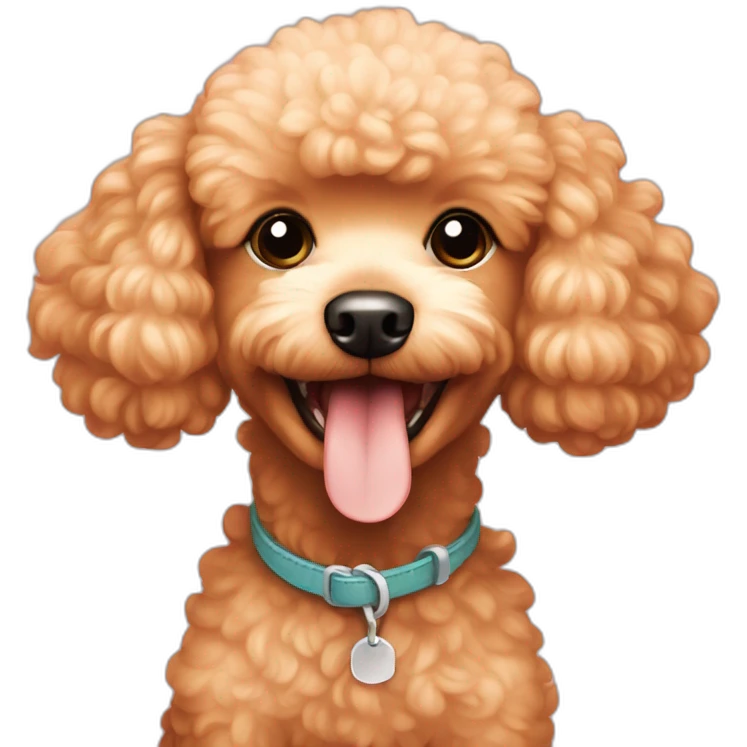 Happy little toy apricot poodle emoji