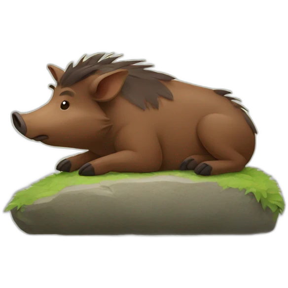 boar sunbathing emoji