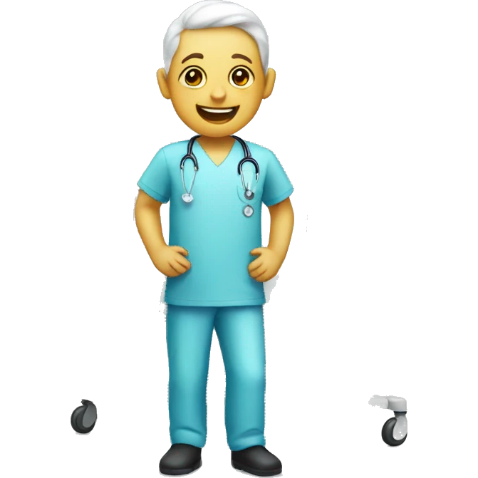 A happy hospital emoji