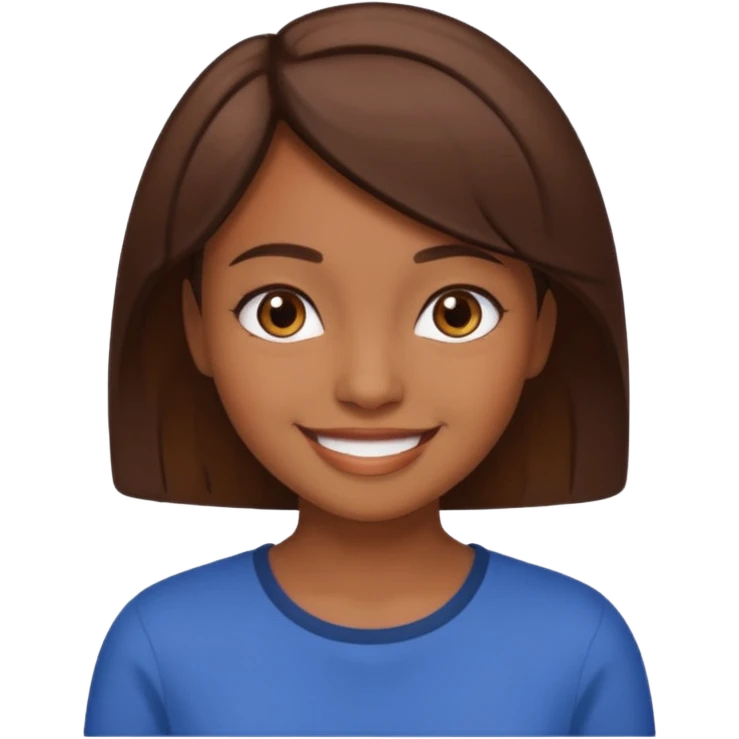 Chica morena con pelo café corto emoji