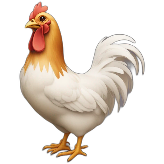 Poule qui embrasse un chien emoji