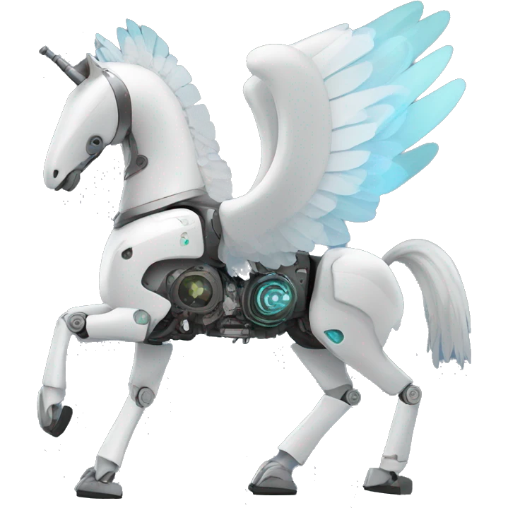 Robot Pegasus with robot wings emoji