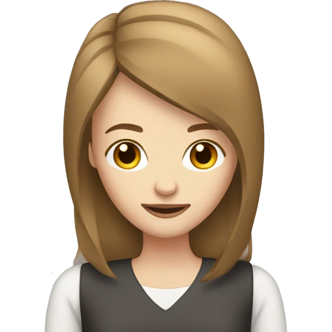 woman on a computer seen behind pale skin brown hair emoji