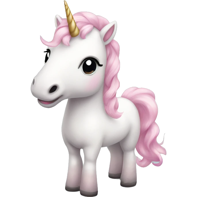 unicorn with a light pink bow emoji