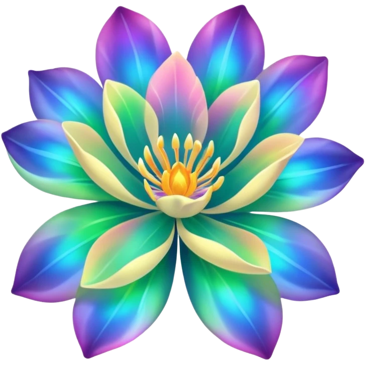 aurora flower with glowing petals and swirling aurora colors emoji