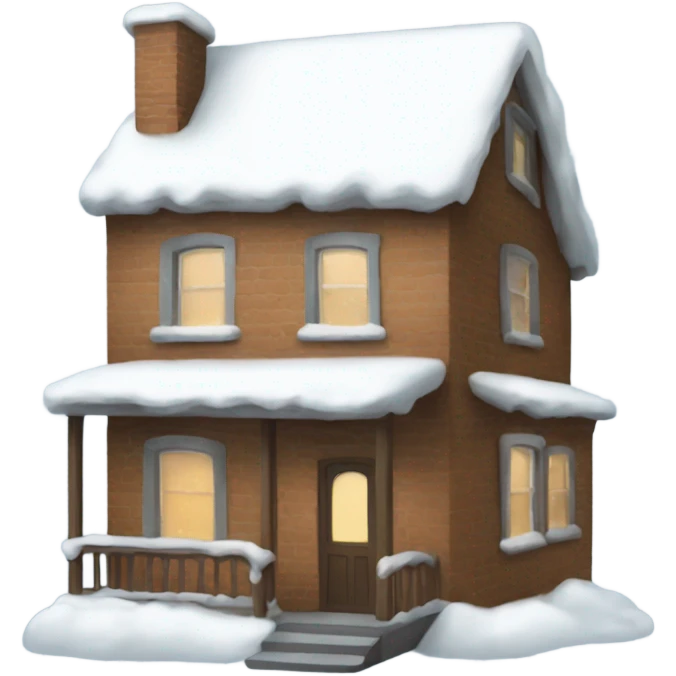 Snowy house emoji
