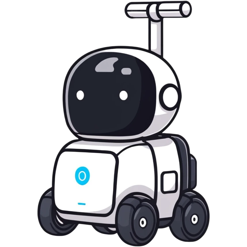 Lightweight delivery robot with modular cargo slots emoji