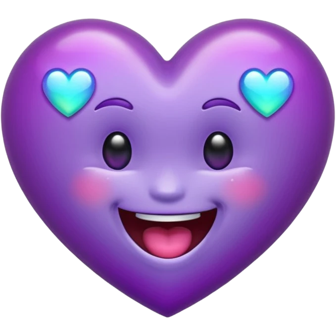 flashing purple heart that's laughing so hard it's crying emoji