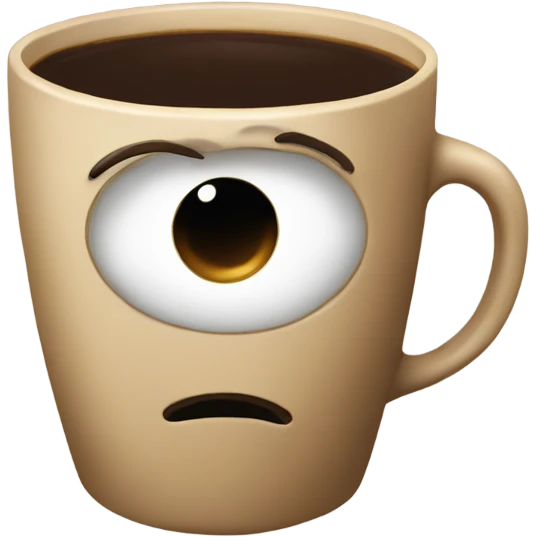 Coffee with eyes emoji