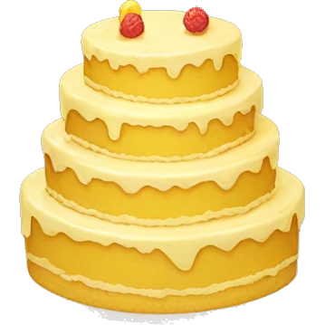 yellow cake with glace emoji