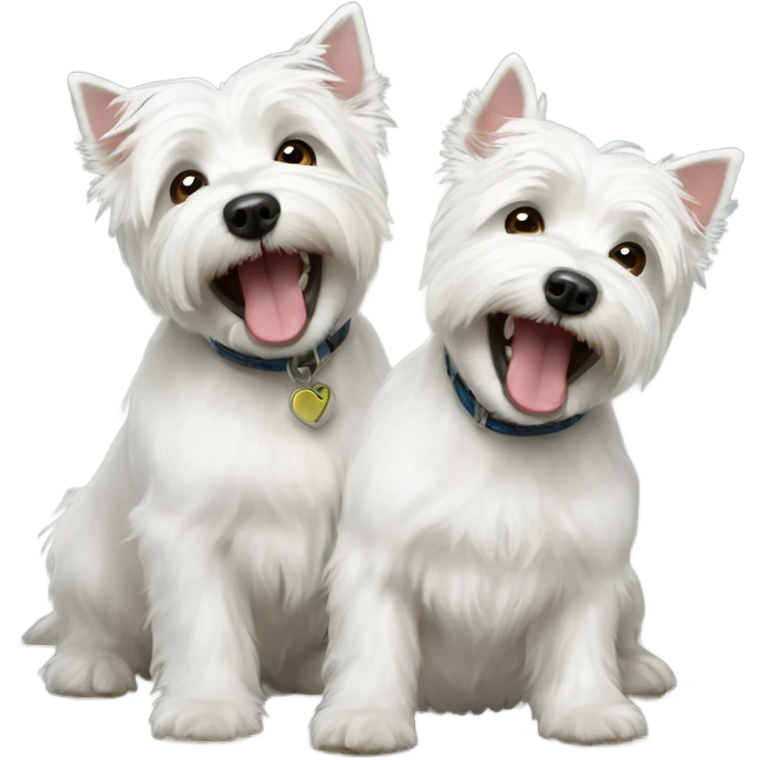 3 happy westie dogs emoji