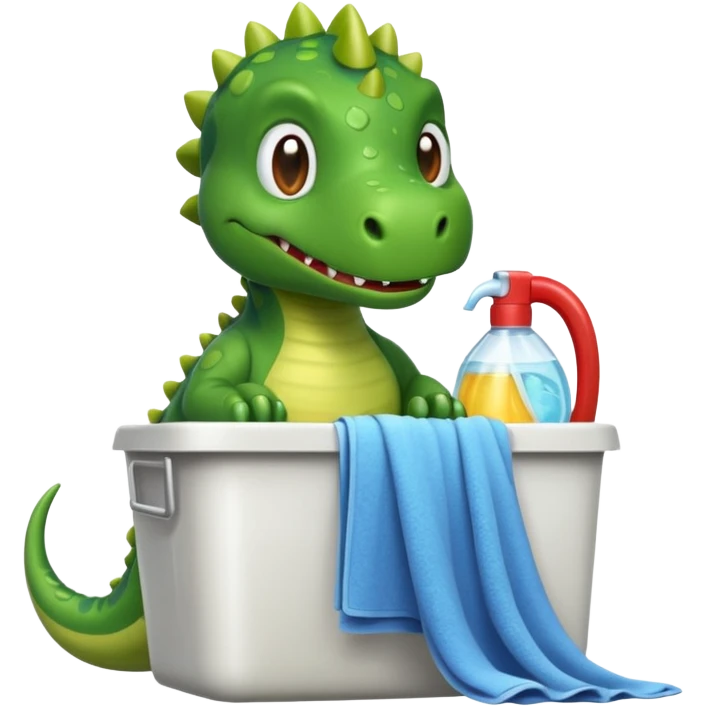 Dinosaur washing clothes emoji