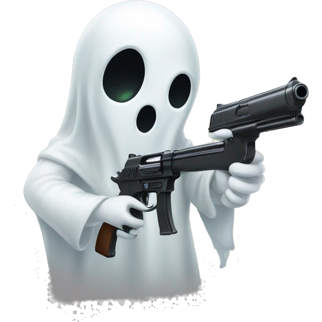 Ghost holding a gun emoji
