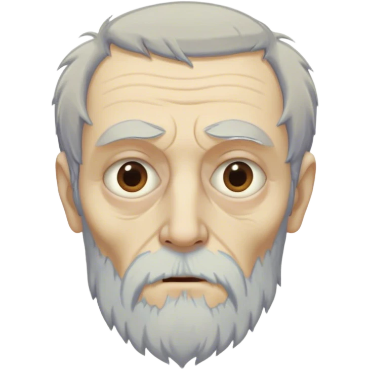 Qyburn from game of thrones, Qyburn is a thin, aging man with a gaunt, almost skeletal face and pale, sallow skin. His wispy gray hair and short, scruffy beard give him an unkempt look, and his cold, calculating eyes make him seem eerily detached. He wears simple, dark robes, lacking the grandeur of a typical maester, as he was stripped of his title for his unethical experiments. His soft-spoken yet chilling demeanor makes him unsettling to those around him. emoji