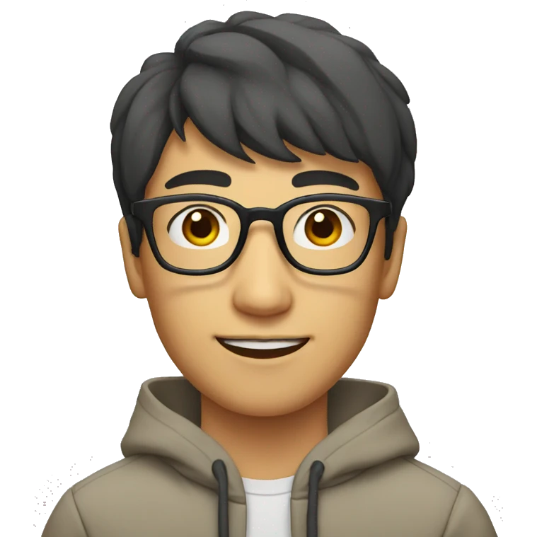 A young guy with glasses of Asian appearance emoji