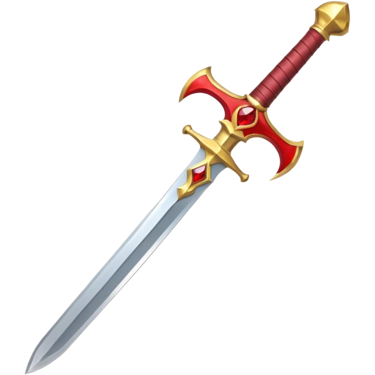 golden sword with red stone, simple emoji